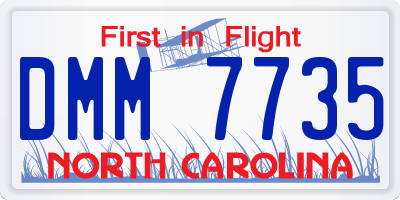 NC license plate DMM7735