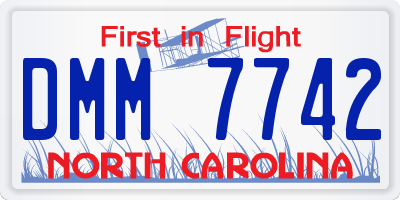 NC license plate DMM7742