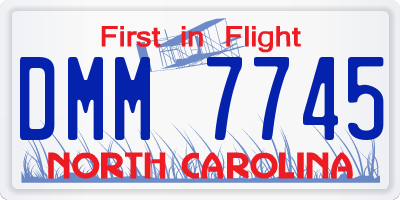 NC license plate DMM7745