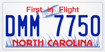 NC license plate DMM7750
