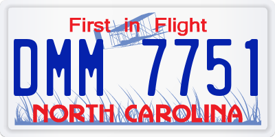 NC license plate DMM7751