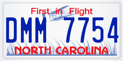 NC license plate DMM7754