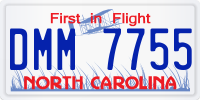 NC license plate DMM7755