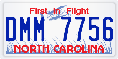 NC license plate DMM7756