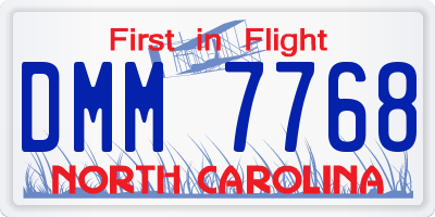 NC license plate DMM7768