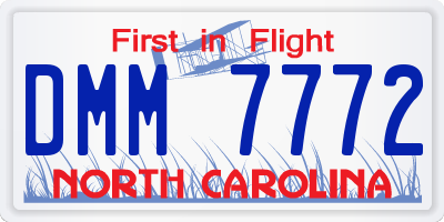 NC license plate DMM7772