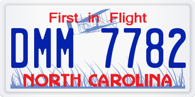 NC license plate DMM7782