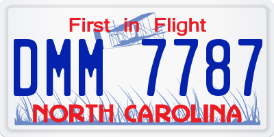 NC license plate DMM7787