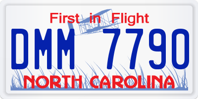 NC license plate DMM7790