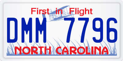 NC license plate DMM7796