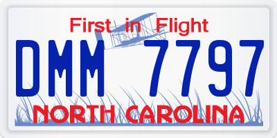 NC license plate DMM7797