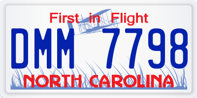 NC license plate DMM7798