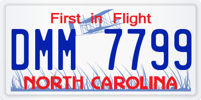 NC license plate DMM7799