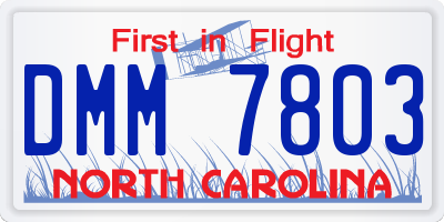 NC license plate DMM7803