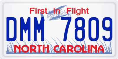 NC license plate DMM7809