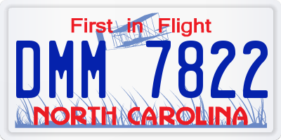 NC license plate DMM7822