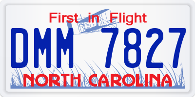 NC license plate DMM7827