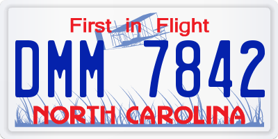 NC license plate DMM7842