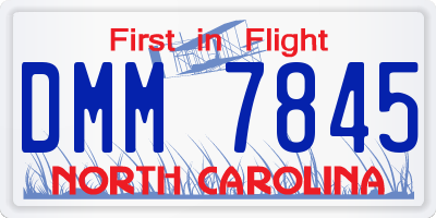 NC license plate DMM7845