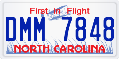 NC license plate DMM7848