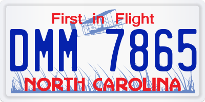 NC license plate DMM7865