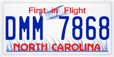 NC license plate DMM7868