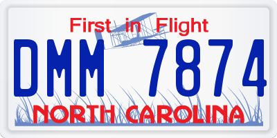 NC license plate DMM7874