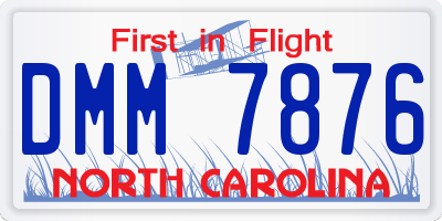 NC license plate DMM7876