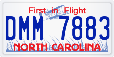 NC license plate DMM7883