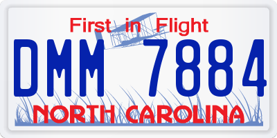 NC license plate DMM7884