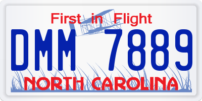 NC license plate DMM7889