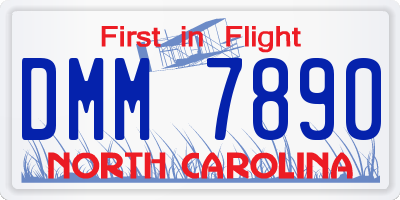 NC license plate DMM7890