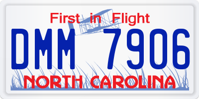 NC license plate DMM7906