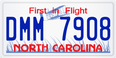 NC license plate DMM7908