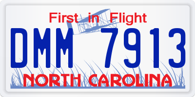 NC license plate DMM7913