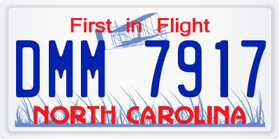 NC license plate DMM7917