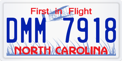 NC license plate DMM7918