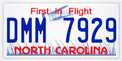 NC license plate DMM7929