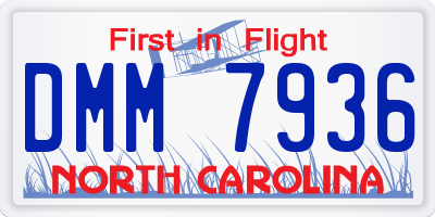 NC license plate DMM7936