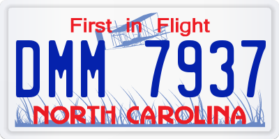 NC license plate DMM7937