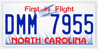 NC license plate DMM7955