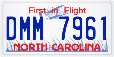 NC license plate DMM7961