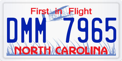 NC license plate DMM7965