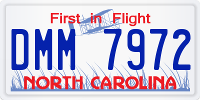 NC license plate DMM7972