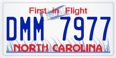 NC license plate DMM7977