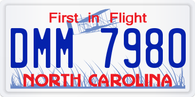 NC license plate DMM7980