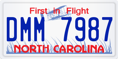 NC license plate DMM7987