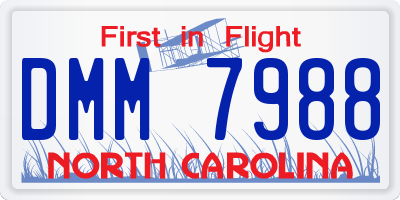 NC license plate DMM7988