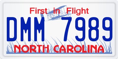 NC license plate DMM7989