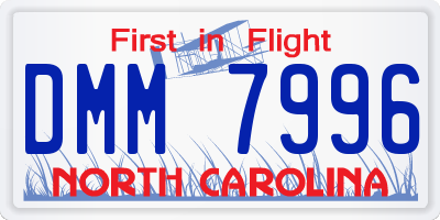 NC license plate DMM7996